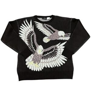 Vintage bald eagle graphic sweater